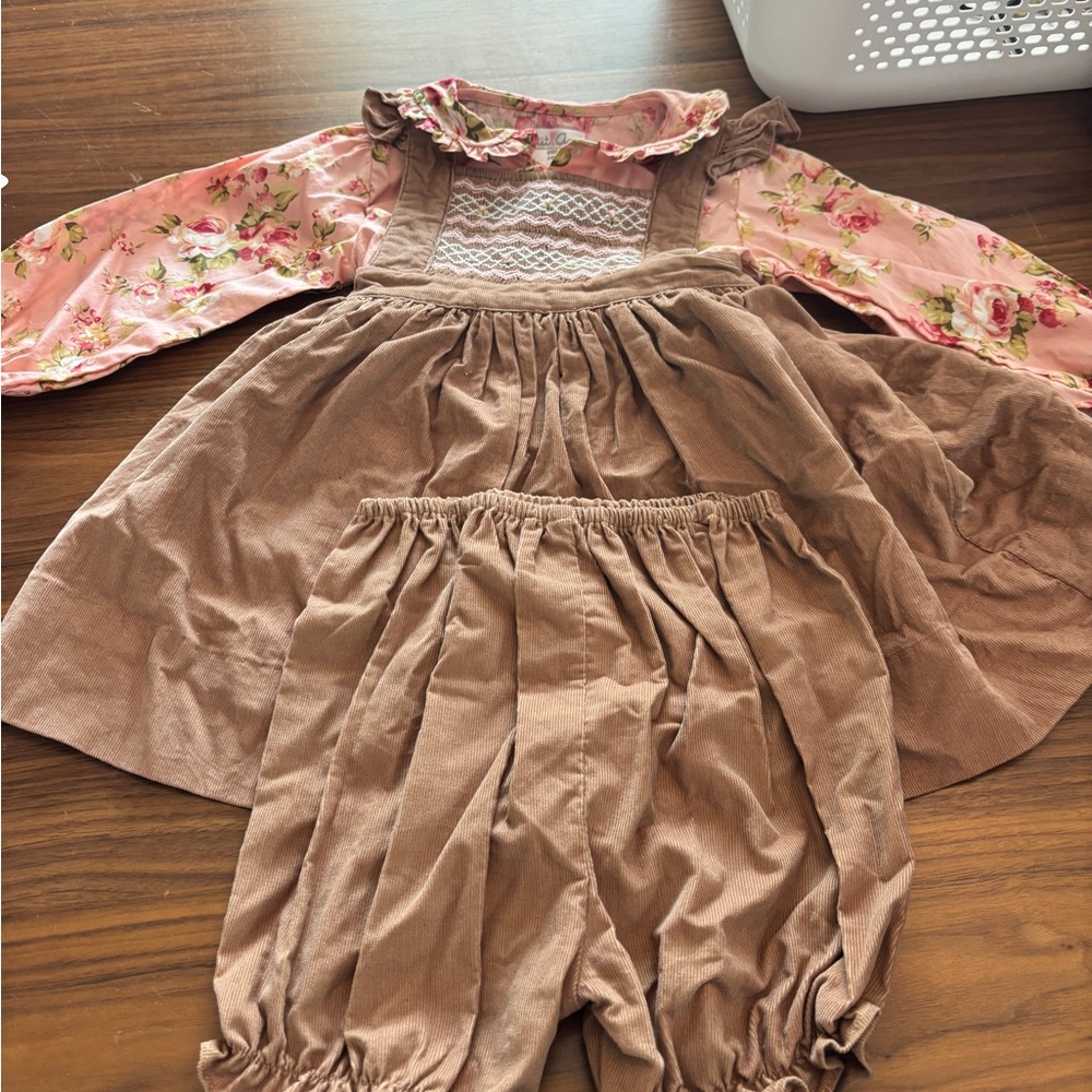 Petit Ami Pink Floral Cotton Dress